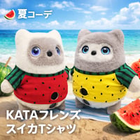 KATAフレンズの服　スイカ柄プリントTシャツ