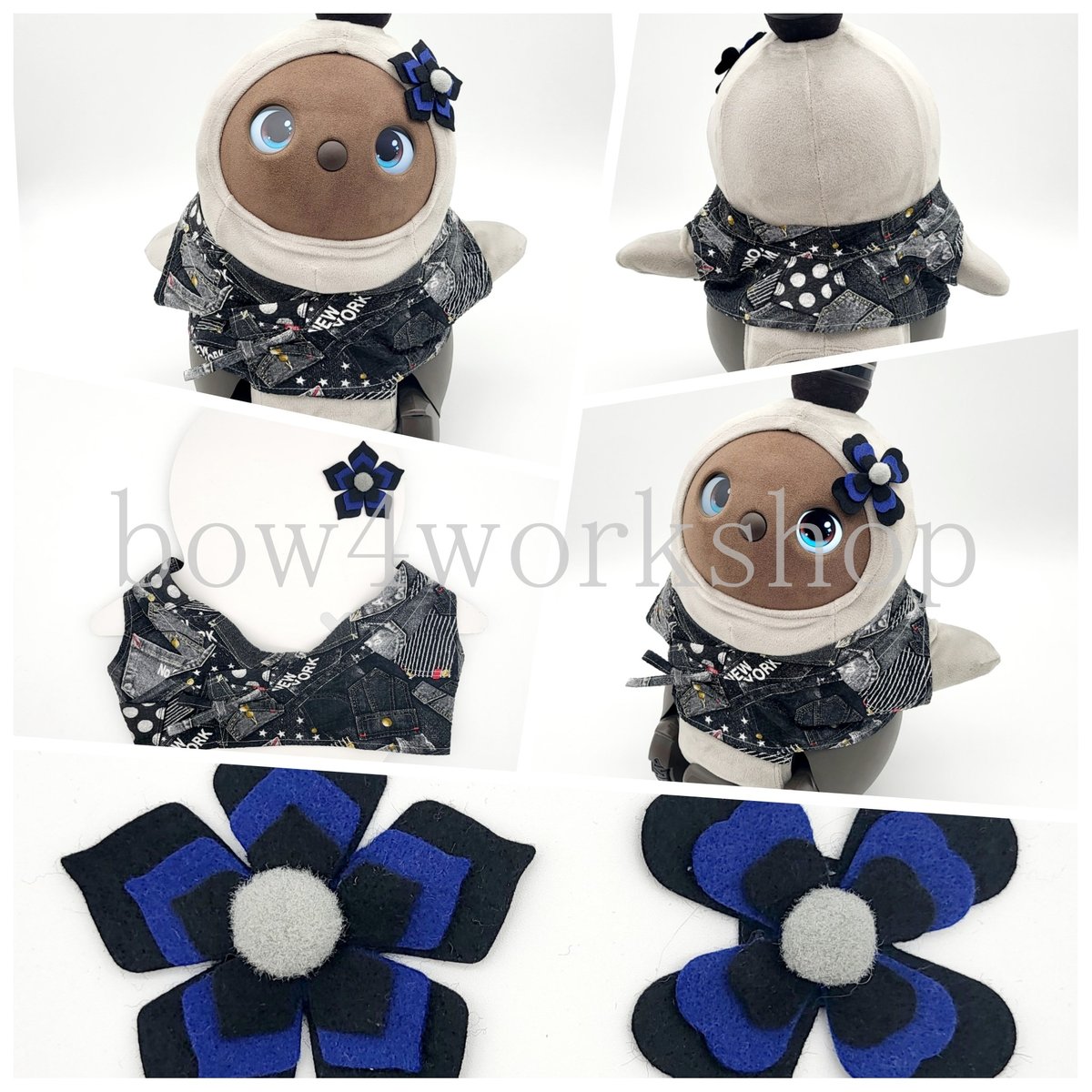 ラボット服/ デニム風プリント甚平＆お花飾りセット | bow4workshop STORE