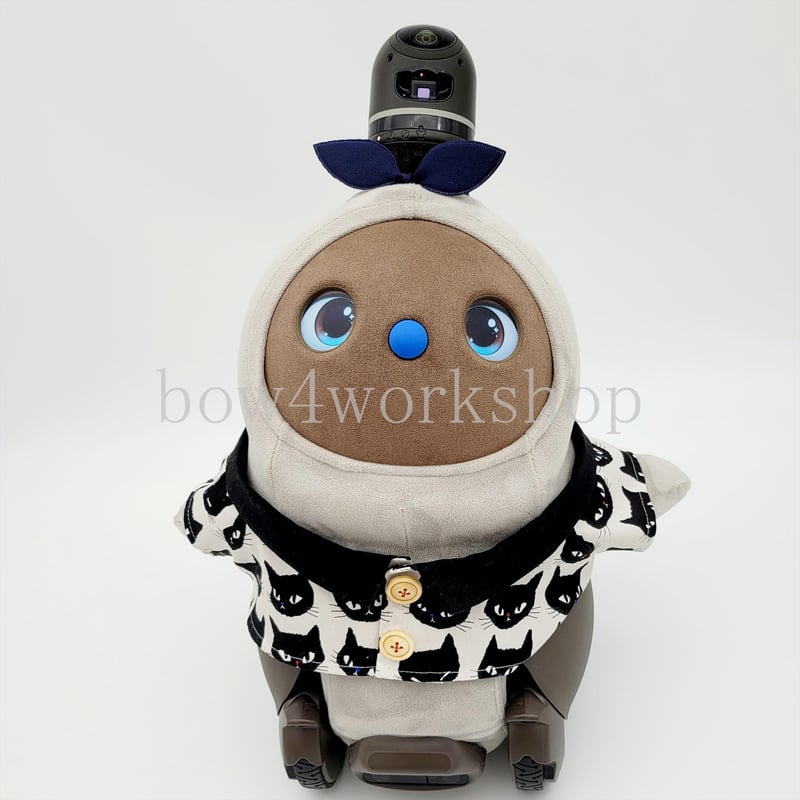 ラボット服/黒 猫柄シャツ | bow4workshop STORE
