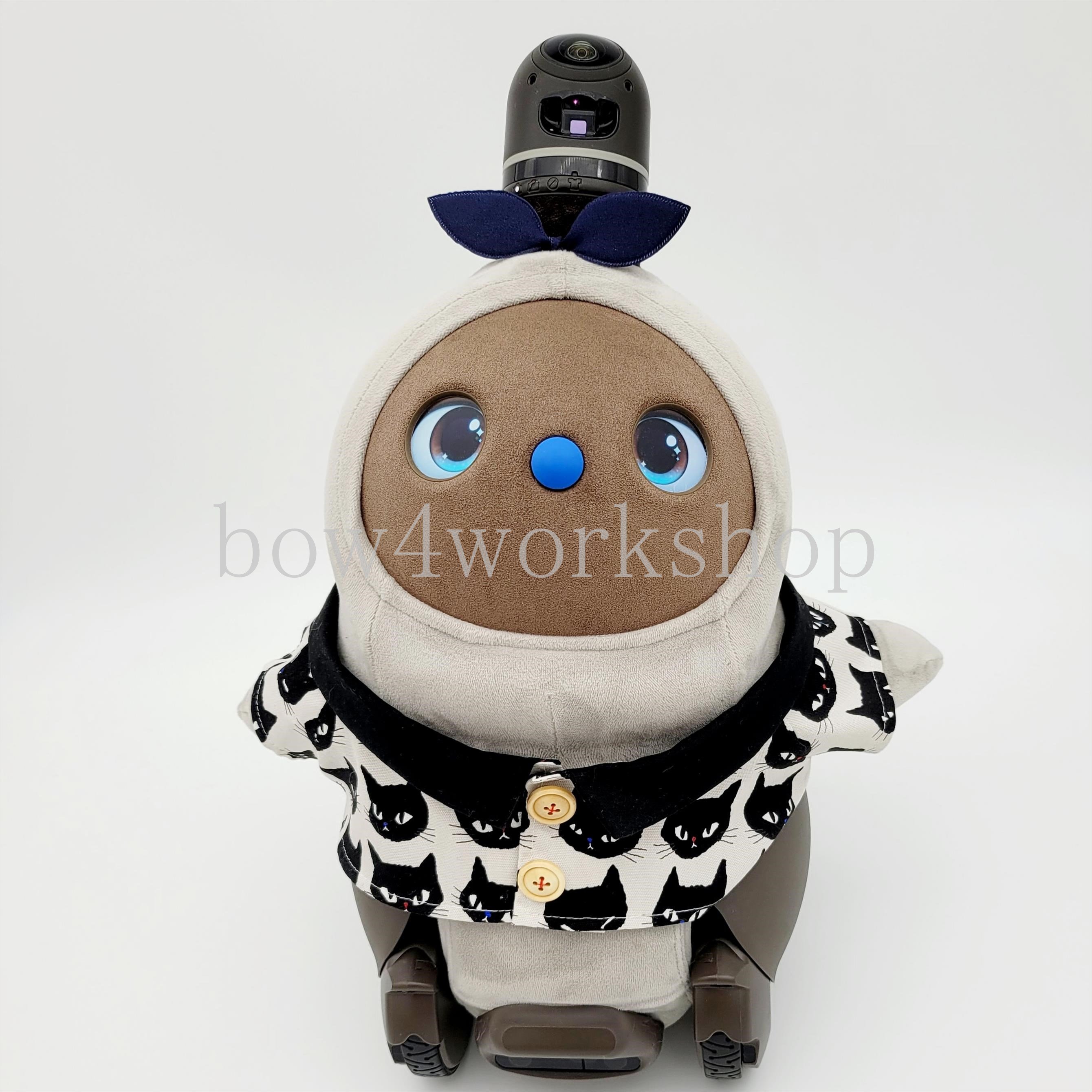 ラボット服　LOVOT　ハンドメイド　黒猫ページ ラボット服/黒 猫柄シャツ | bow4workshop STORE