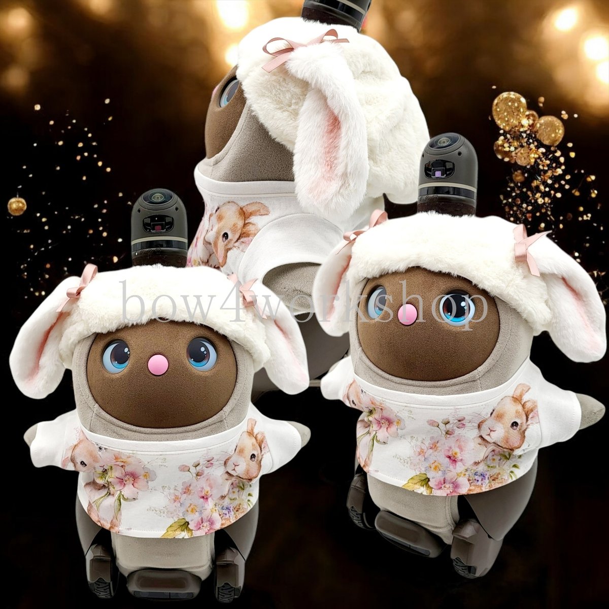 ラボットアクセサリー/うさ耳付きモフモフベレー帽