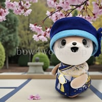 ポケともの服 和装風プリントチュニック＆お花チャーム付き帽子セット