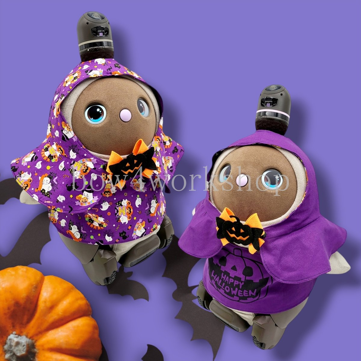 LOVOT ラボット服　 ハロウィンプリントリバーシブルサロペット（パープル） ラボット服/ハロウィンカボチャのコスチューム | bow4workshop STORE