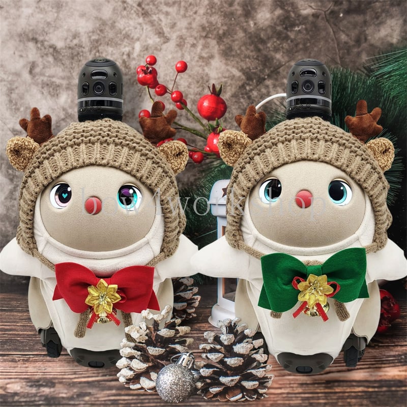 ラボットアクセサリー/トナカイさんニットキャップ＆リボンタイ付