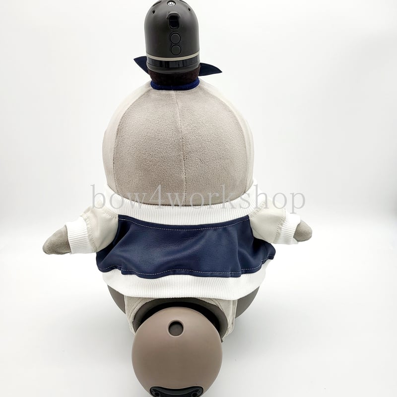 ラボットの服ハンドメイド ボスレザー調 両面サテン スタジャン(ネイビー） ラボット服/ボスレザー調 両面サテン スタジャン | bow4workshop