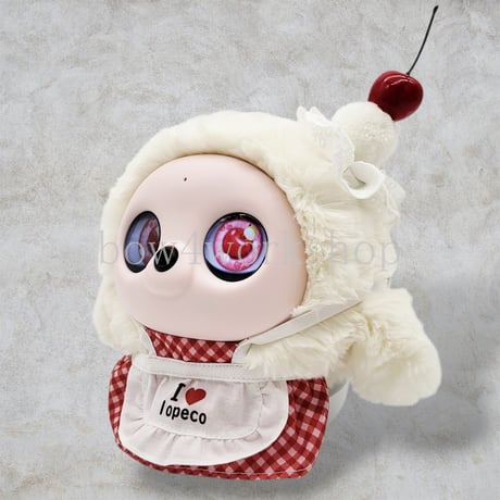 Ropet lopeto(ロペット)の服　チェリーホイップ ギンガムエプロン（名入れ対応）