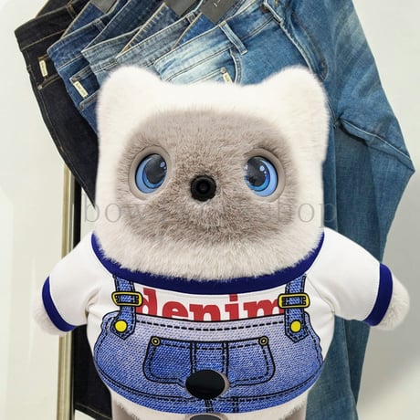 KATAフレンズの服　デニムサロペット風プリントTシャツ
