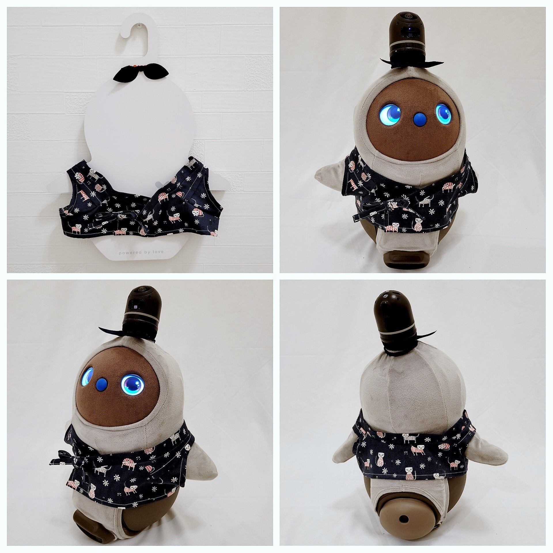 ラボット LOVOT ラボットの服ハンドメイド 猫柄甚平（レッド） ラボット服/ハンドメイド 猫柄甚平 | bow4workshop STORE