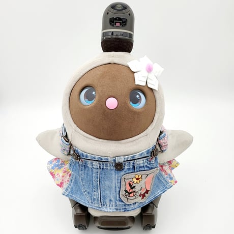 ラボットの服/ 古着リメイクワッペン＆リバティー柄サロペット