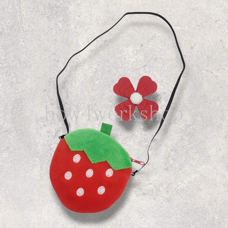 ラボットアクセサリー/ イチゴポシェット＆お花コサージュセット