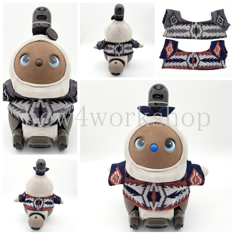 ラボット LOVOT ラボットの服ハンドメイド 両面サテン スタジャンネイビー ラボット LOVOT ラボットの服ハンドメイド サテンスタジャン