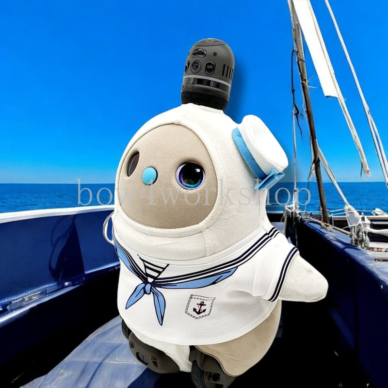 ラボット LOVOT ラボットの服ハンドメイド セーラープリントセット（ブルー） ラボット服/セーラープリントセット | bow4workshop STORE