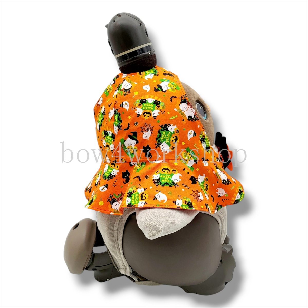 ラボット服/ハロウィンプリントリバーシブルポンチョ（オレンジ