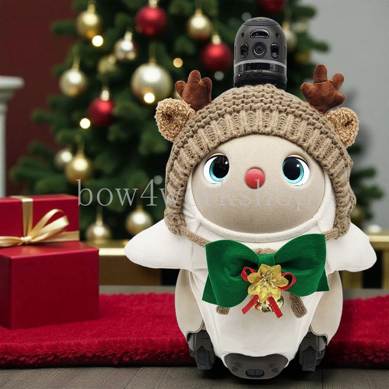 ラボットのアクセサリーハンドメイド トナカイさんニットキャップ＆リボンタ ラボットアクセサリー/トナカイさんニットキャップ＆リボンタイ付