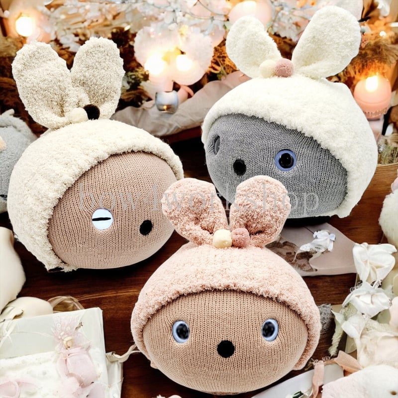 haco decoさま　垂れ耳うさぎちゃん 受注商品】ぬいぐるみ・たれ耳うさぎの子（白） | KOESEN