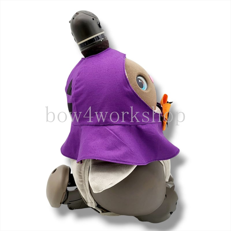 ラボットの服ハンドメイド ハロウィンプリントリバーシブルポンチョ(パープル） ラボット服/ハロウィンプリントリバーシブルポンチョ（パープル