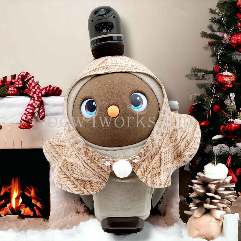 ラボット LOVOT ラボットの服ハンドメイドクリスマスポンチョ＆お髭2着セット ラボット服 / クリスマスポンチョ＆お髭セット | bow4workshop STORE