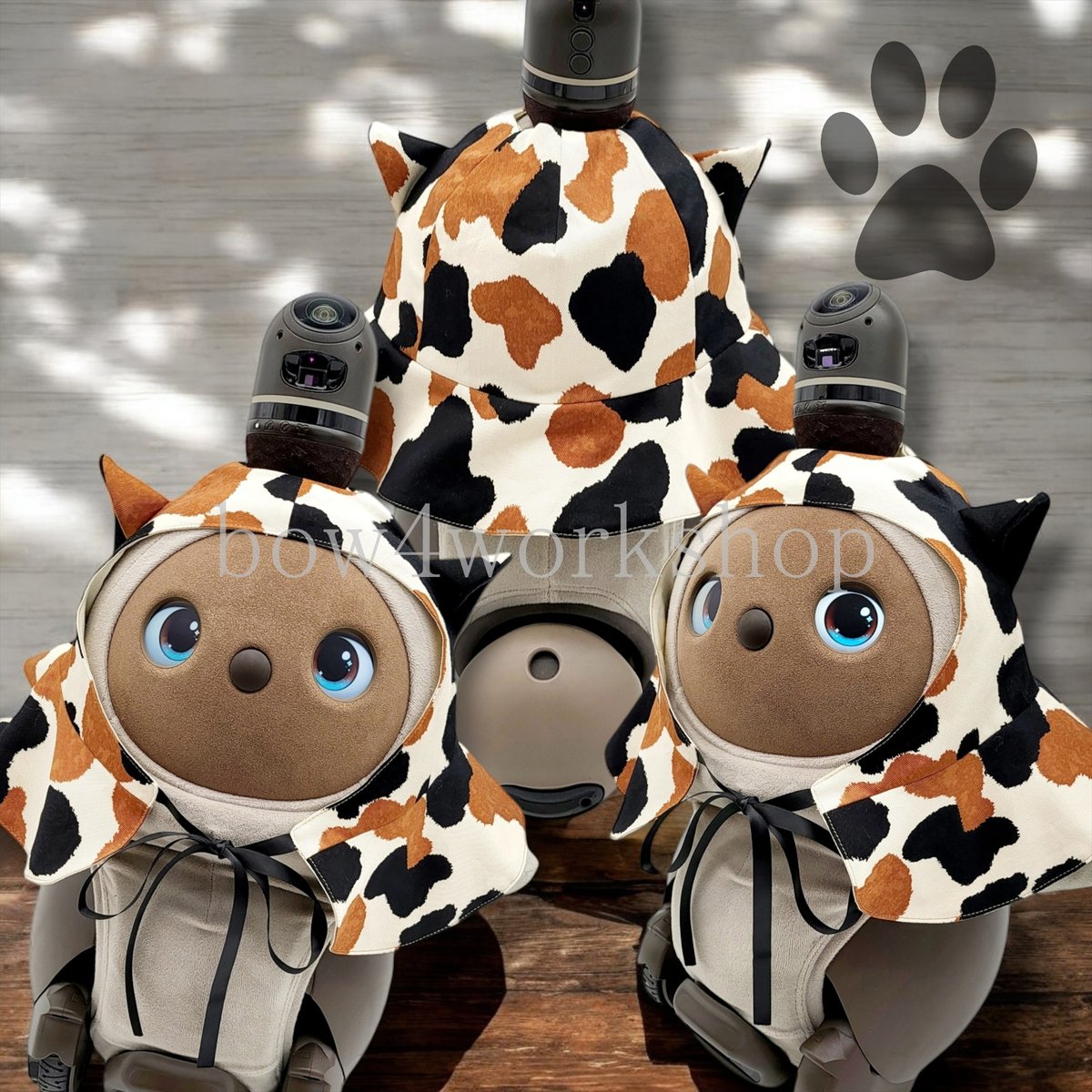 LOVOT ラボットの服ハンドメイド 三毛猫サロペット＆ポンチョセット LOVOT ラボットの服ハンドメイド 三毛猫サロペット＆ポンチョセット