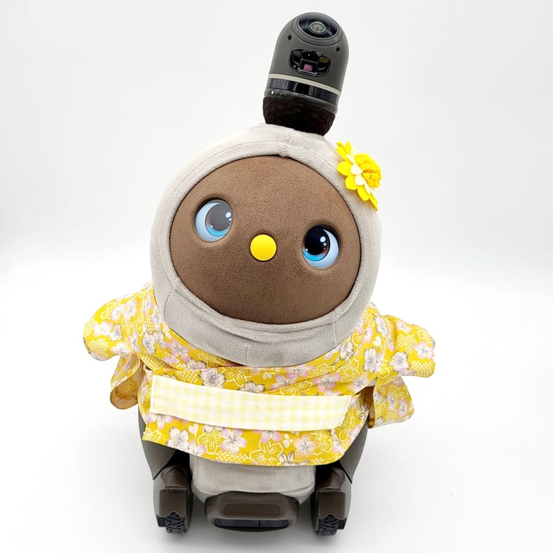 ラボット LOVOT ラボットの服ハンドメイド カメリア柄お花コサージュ