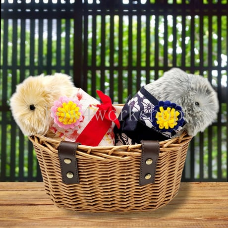 Moflin（モフリン）の服　浴衣＆お花コサージュセット