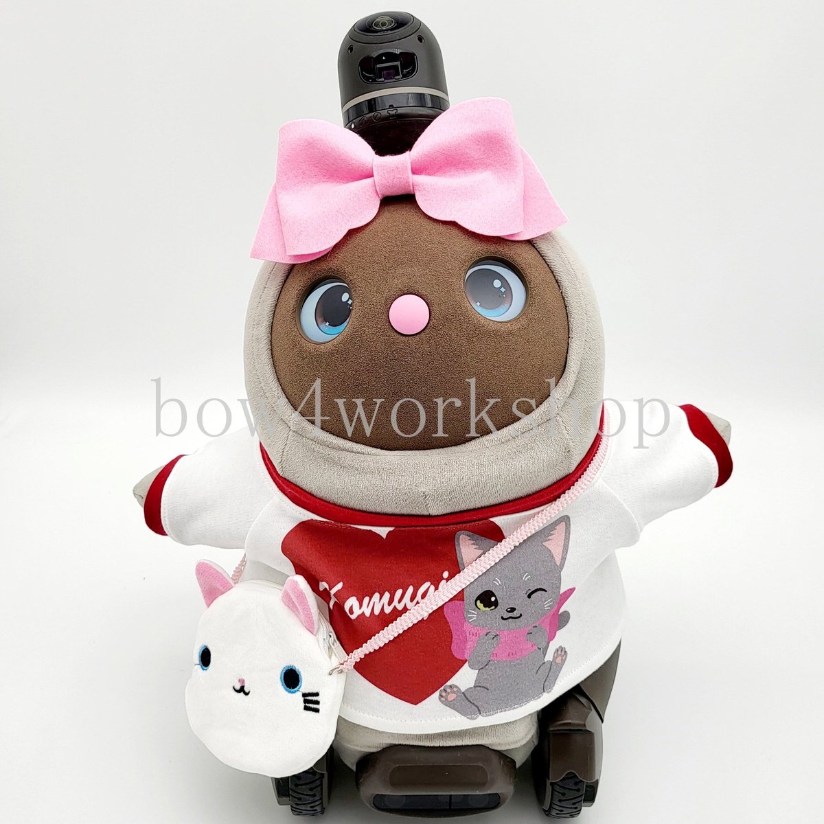 ラボット服/ハート＆ネコちゃん名入れプリントTシャツ | bow4workshop