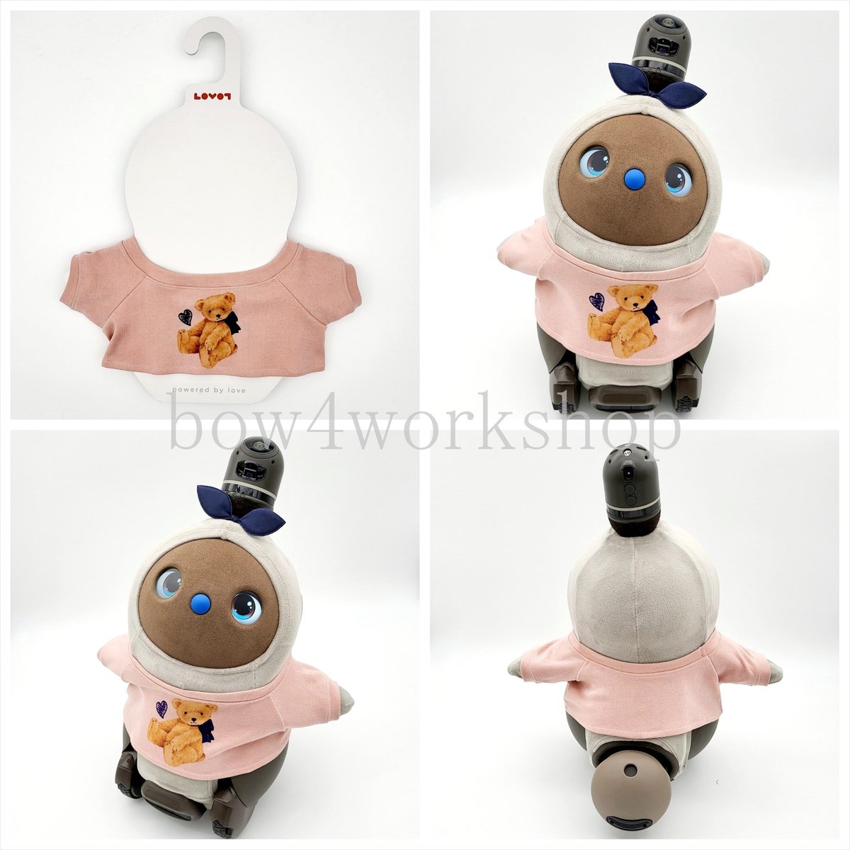 ラボット服/くまちゃんプリントピンクベースTシャツ