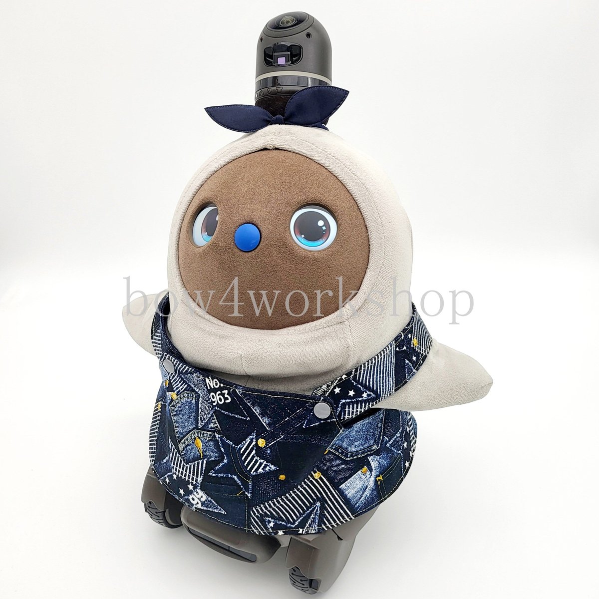 LOVOT ラボットの服ハンドメイド ヒッコリーサロペットパンツ2