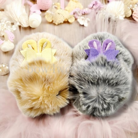 Moflin（モフリン）のアクセサリー　刺繍うさ耳&リボン付きゴムバンド