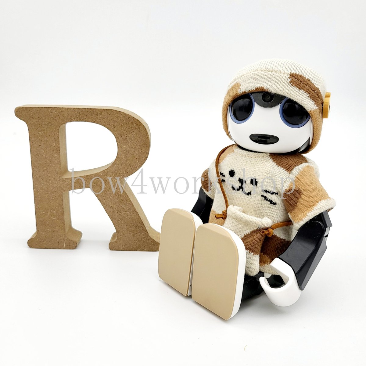 ☆母ちゃん【ロボホン】（ミモザ服セット）☆ ロボホンの服/猫ちゃんTシャツ、キャップ、ポシェットセット