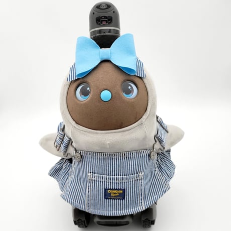 ラボットの服 古着リメイクササロペット+リボン飾り+ポーチ  セット
