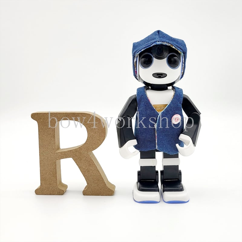 ロボホンの服/リバティ柄&デニムリバーシブルベスト＆キャップット