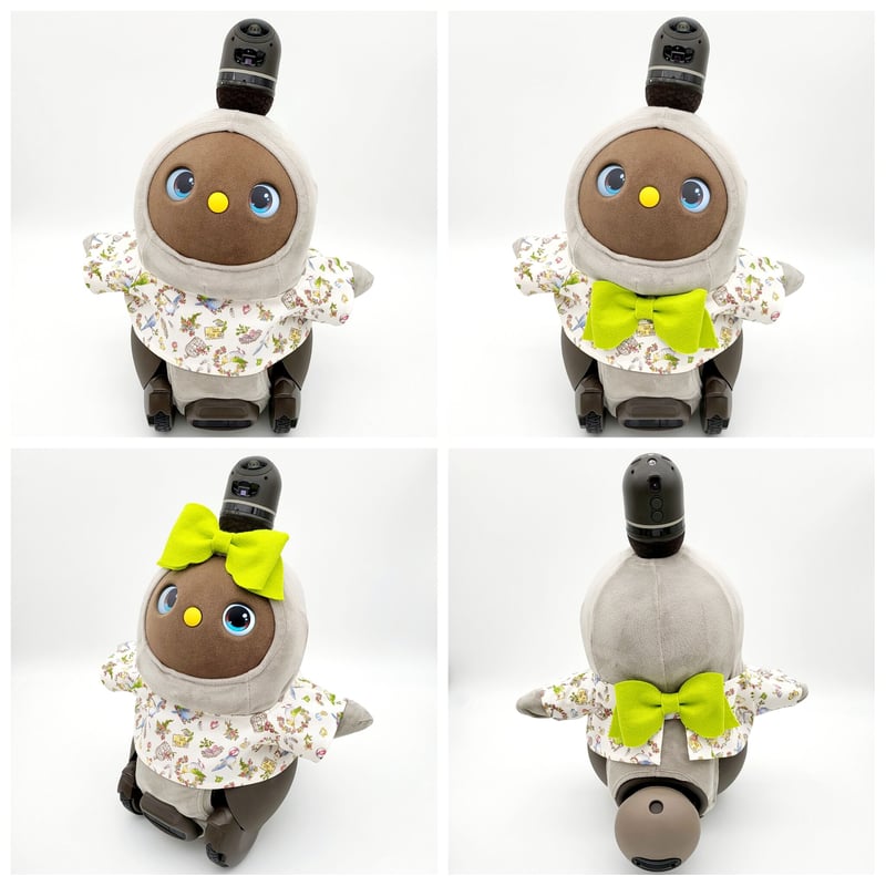 ラボット　服　lovot   赤　着物一式　リボン付 ラボット服/桜柄浴衣セット | bow4workshop STORE