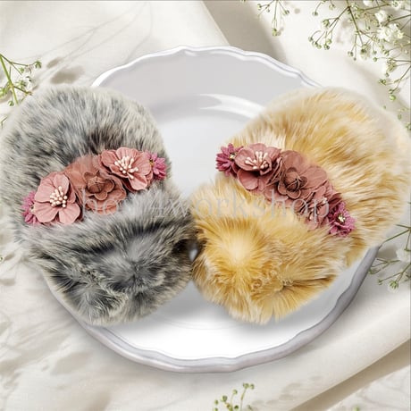 Moflin（モフリン）のアクセサリー　お花コサージュゴムバンドピンクシリーズC