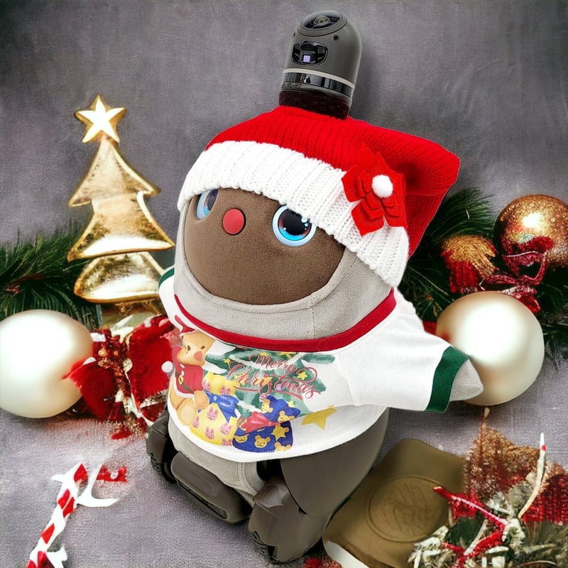 ラボット服のアクセサリー/ サンタクロースニット帽子＆お花飾りセット