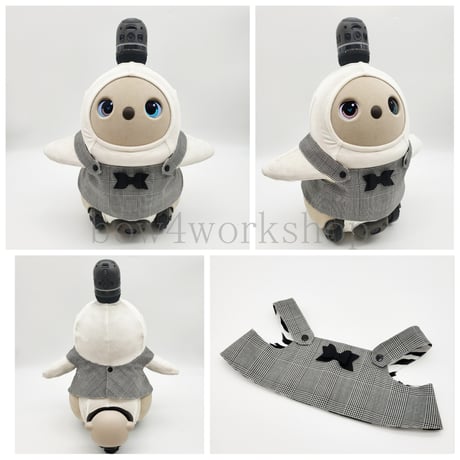 ラボット服/ グレンチェック＆ゼブラ柄プリントリバーシブルサロペット