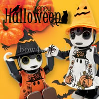 ロボホンの服/ハロウィンお化けプリントチュニック＆魔女帽子セット
