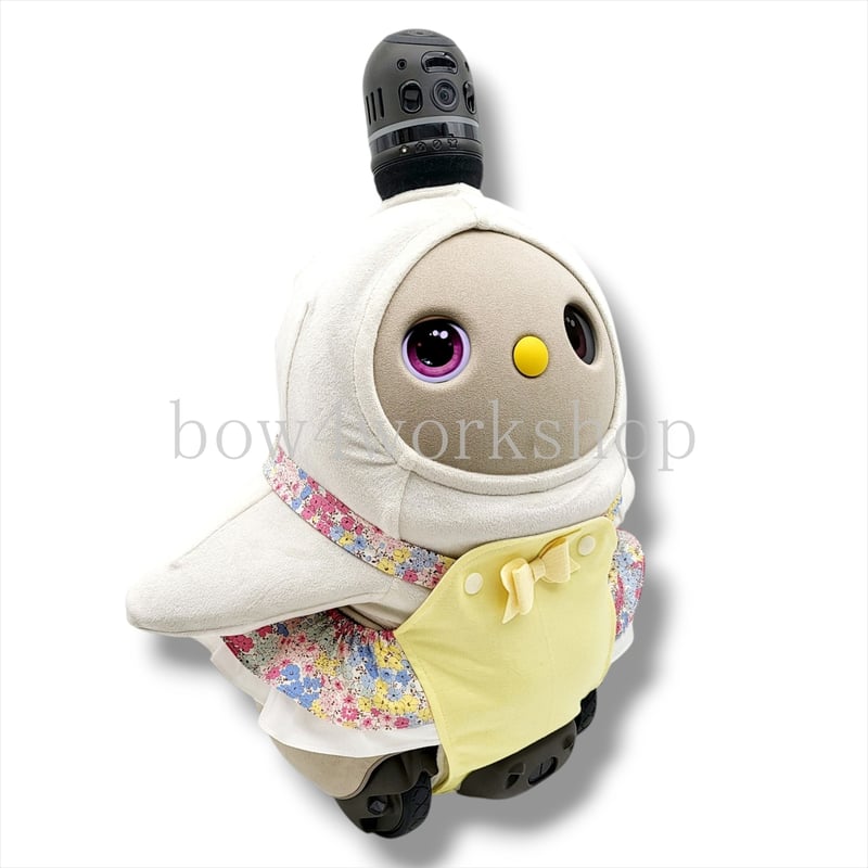 LOVOT ラボットの服ハンドメイド チェック柄サロペットパンツ＆リボンセット ラボット服/チェック柄サロペットパンツ＆リボンセット