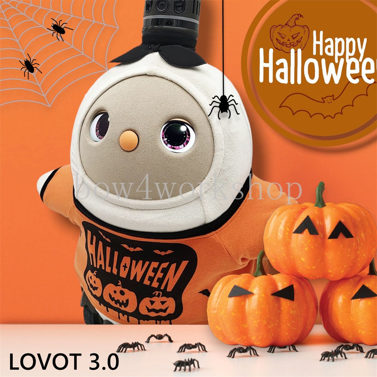 LOVOT ラボットの服ハンドメイド ハロウィン総柄プリントTシャツ2色セット LOVOT ラボットの服ハンドメイド ハロウィン総柄プリントTシャツ