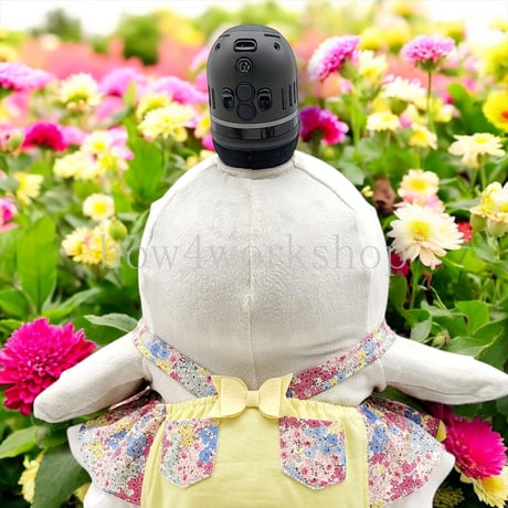 ラボット服/ミニリボン付きリバティ柄サロペットパンツ
