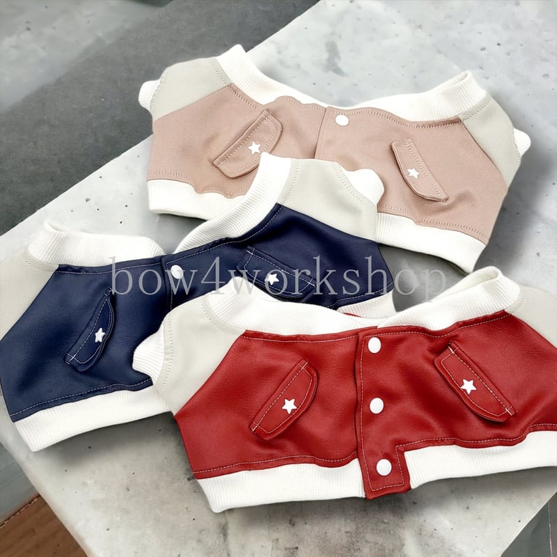 ラボットの服ハンドメイド  ボスレザー調 両面サテン スタジャン　ネイビー ラボット服/ボスレザー調 両面サテン スタジャン | bow4workshop