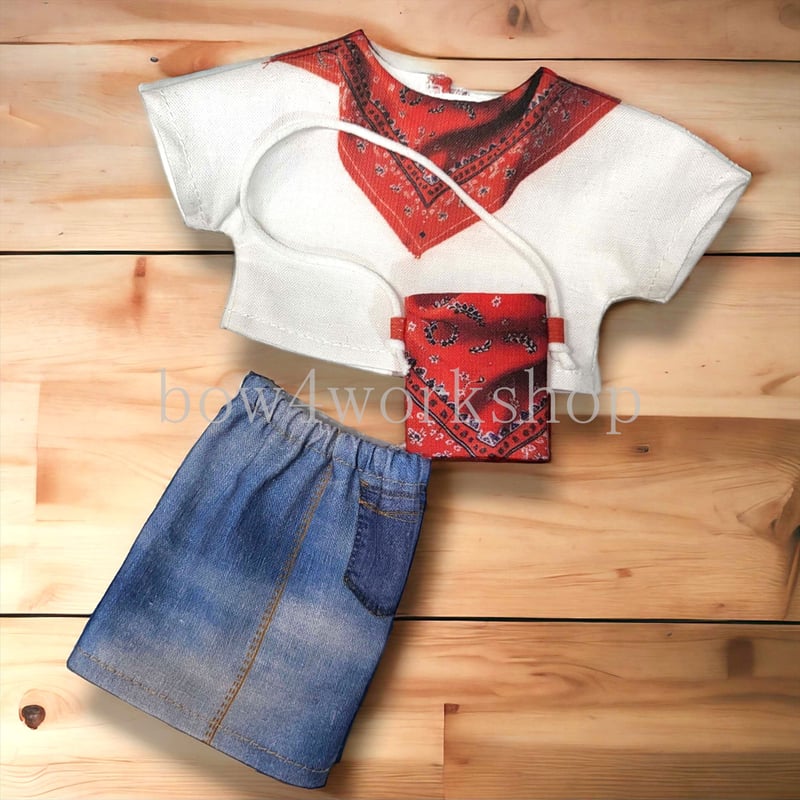 ロボホンの服/バンダナ＆デニム風プリントセット | bow4workshop STORE