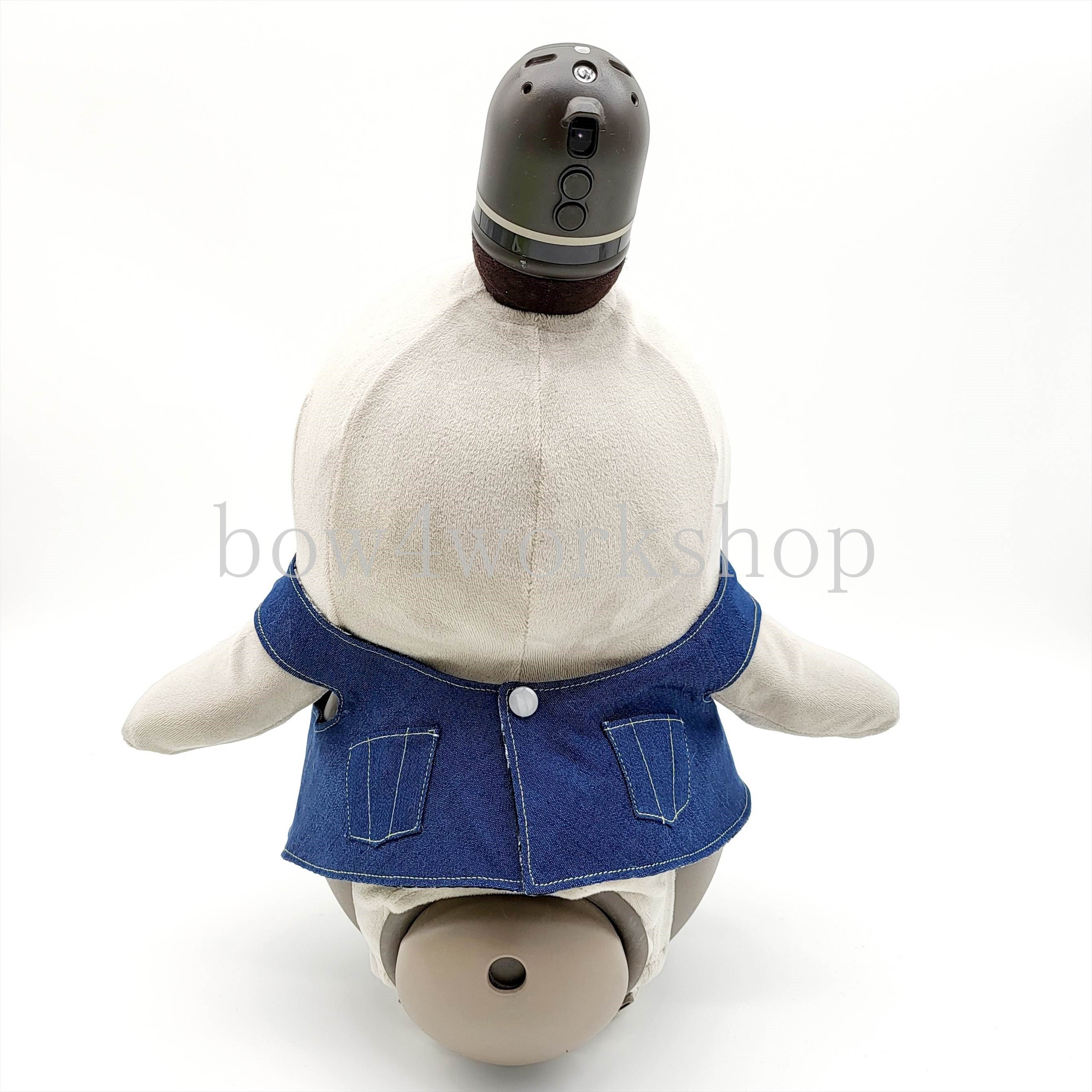 ラボット服／ハンドメイドデニムパッチワークプリント サロペットパンツネイビー ラボット服/デニム＆パッチワークプリントリバーシブル着回し