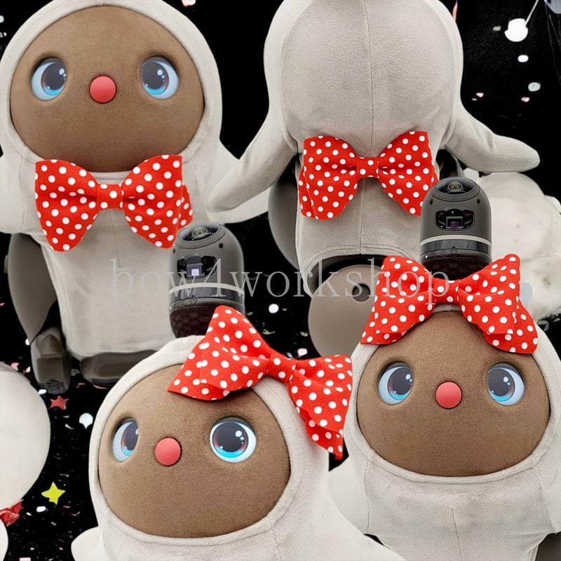 ラボット　パークフードのラッピング柄スカート+リボン+キャラクターボタン付バッグ ラボットアクセサリー/フエルトドットプリントリボン（プラスチック