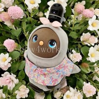 ラボット服/大きなポピー柄モノトーンプリントボディースーツ