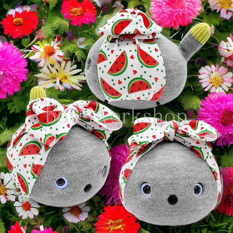 ペット用チョーカー 秋色花柄リボン くすみカラー パイナップル スイカ