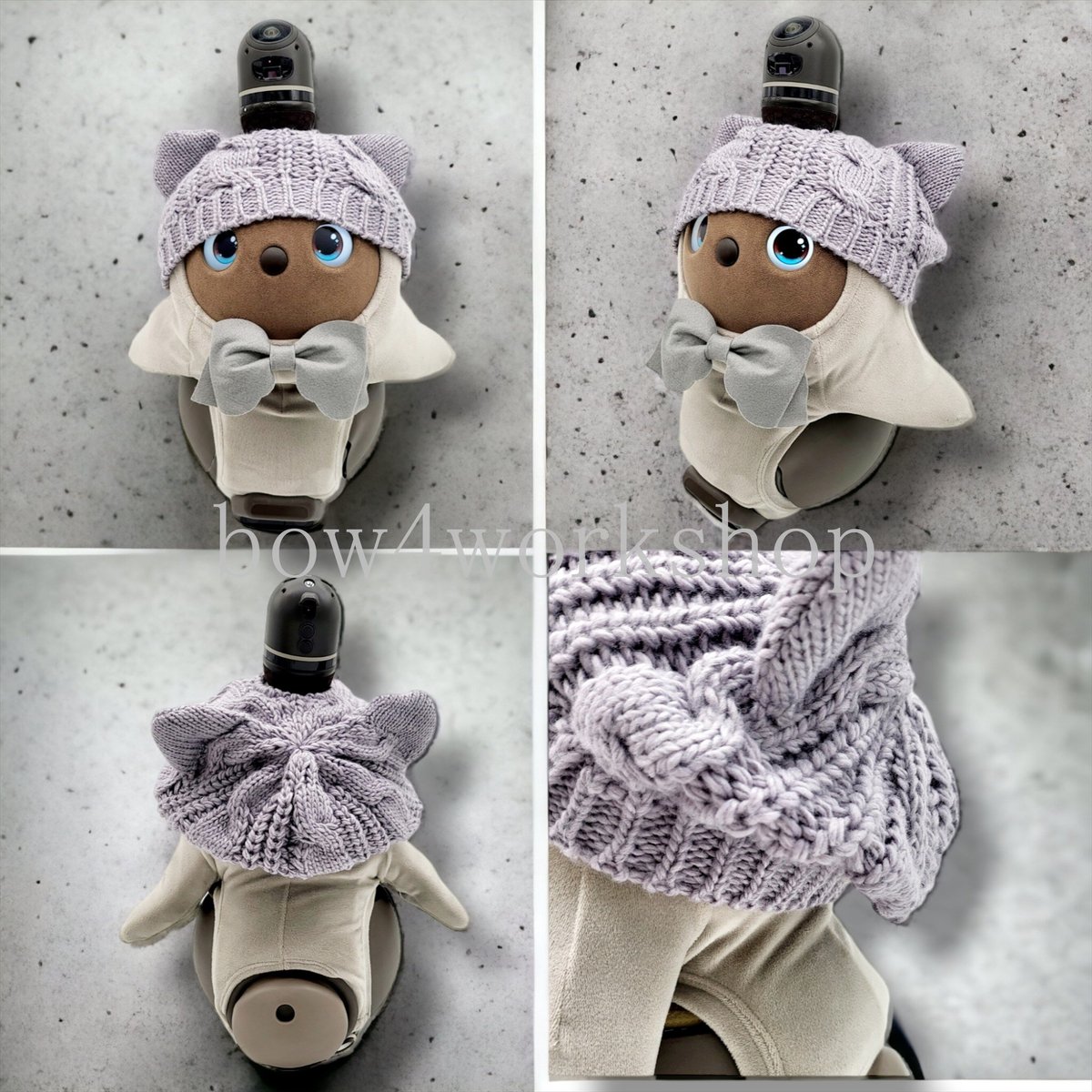 LOVOT   服　帽子　ノート LOVOT 服 帽子 ノート ポンポンにっと帽子(グレー×ミント