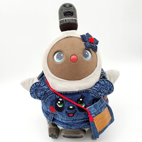 ラボットの服/ 古着リメイクパンダアップリケサロペット