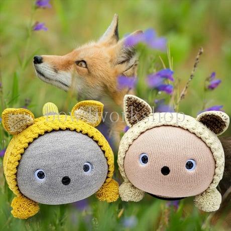 NICOBO（ニコボ）のアクセサリー　キツネニットボンネット帽子