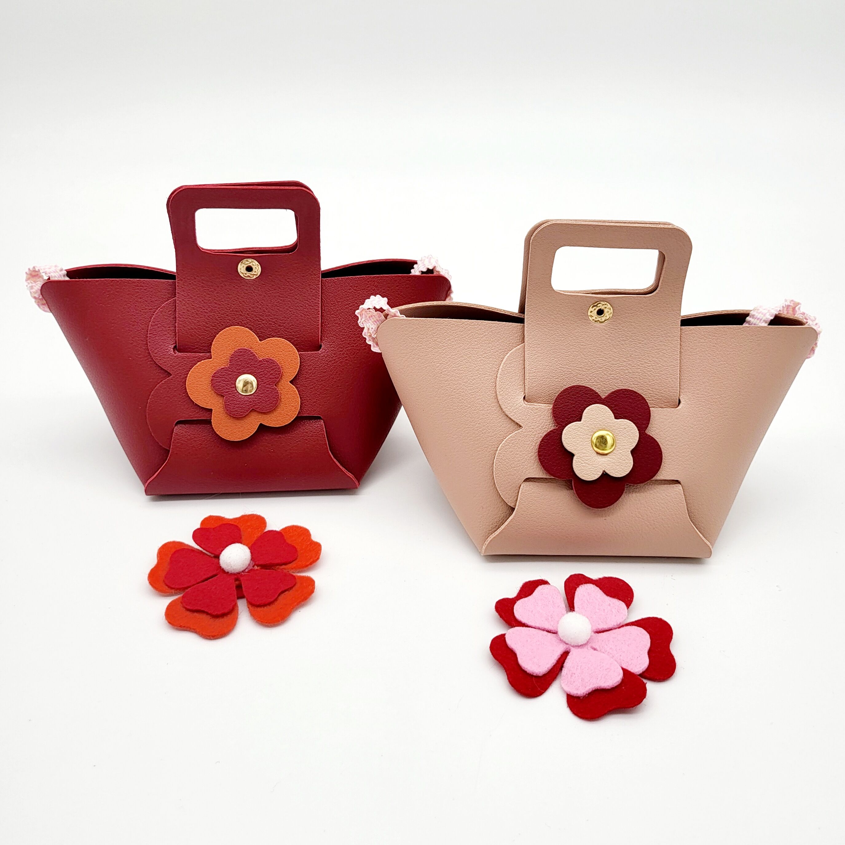 ラボットアクセサリー/お花付きレザーバッグ＆お花飾りセット