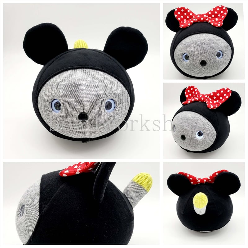 NICOBO（ニコボ）の服 /ドットリボン付きネズミさんの服